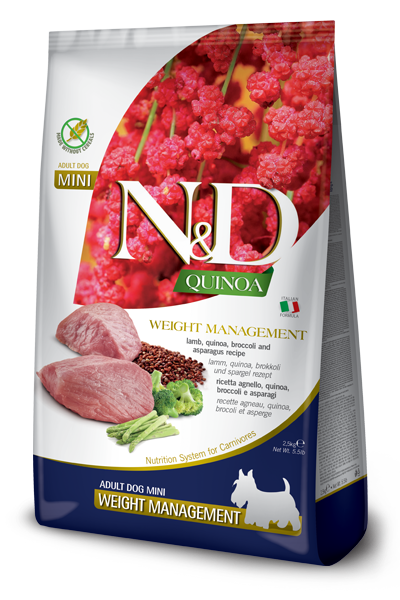 Farmina N&D Weight Management Quinoa/Agnello/Broccoli/Asparagi Per Cani Adulti Taglia Mini Sacco 2,5kg-1