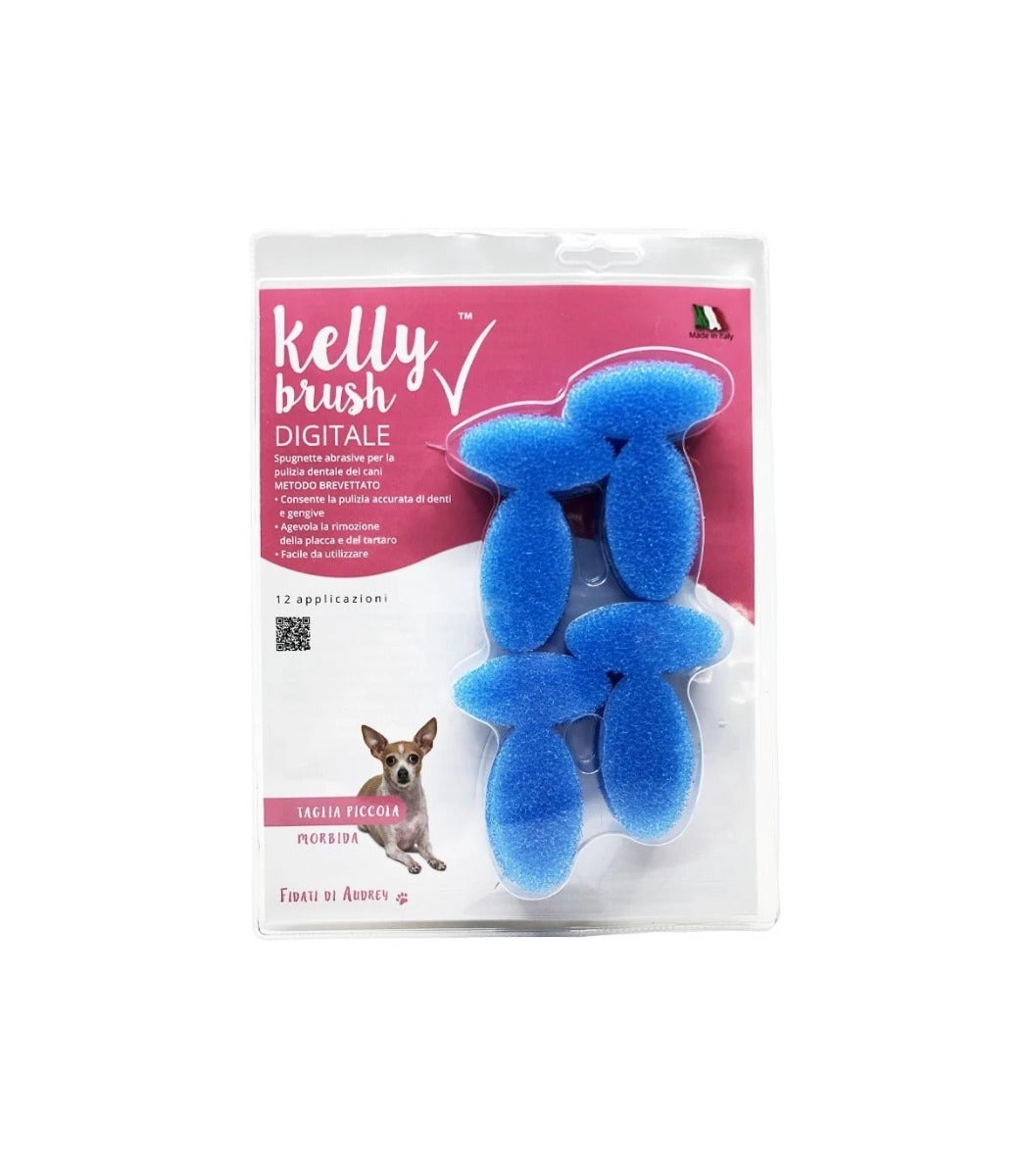 Kelly Brush Kit Digitale Spugne Morbide Antiplacca Taglia Piccola Per Cani 12 Applicazioni-1