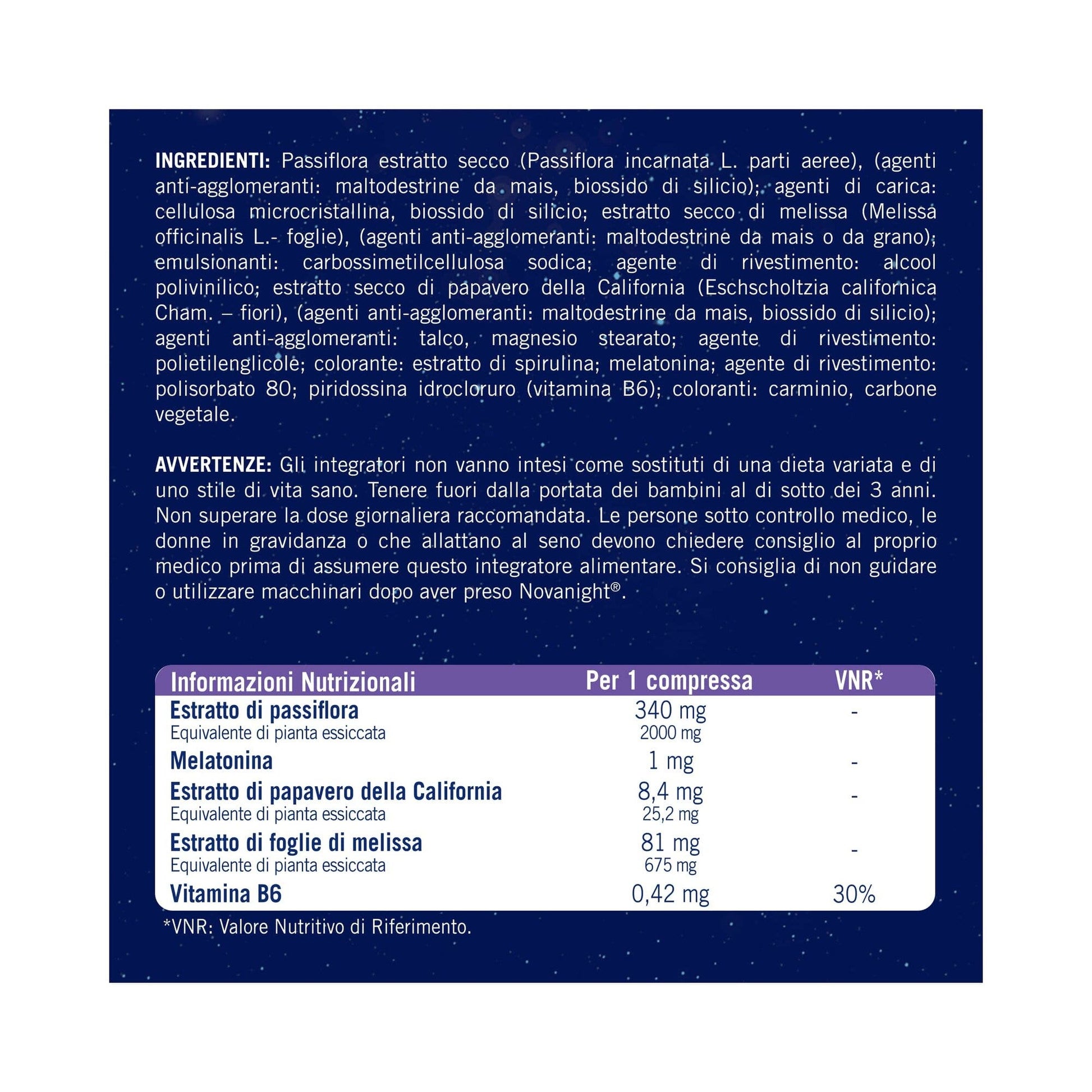 Novanight Tripla Azione con Melissa e Melatonina per Dormire Senza Glutine 60 Compresse-7
