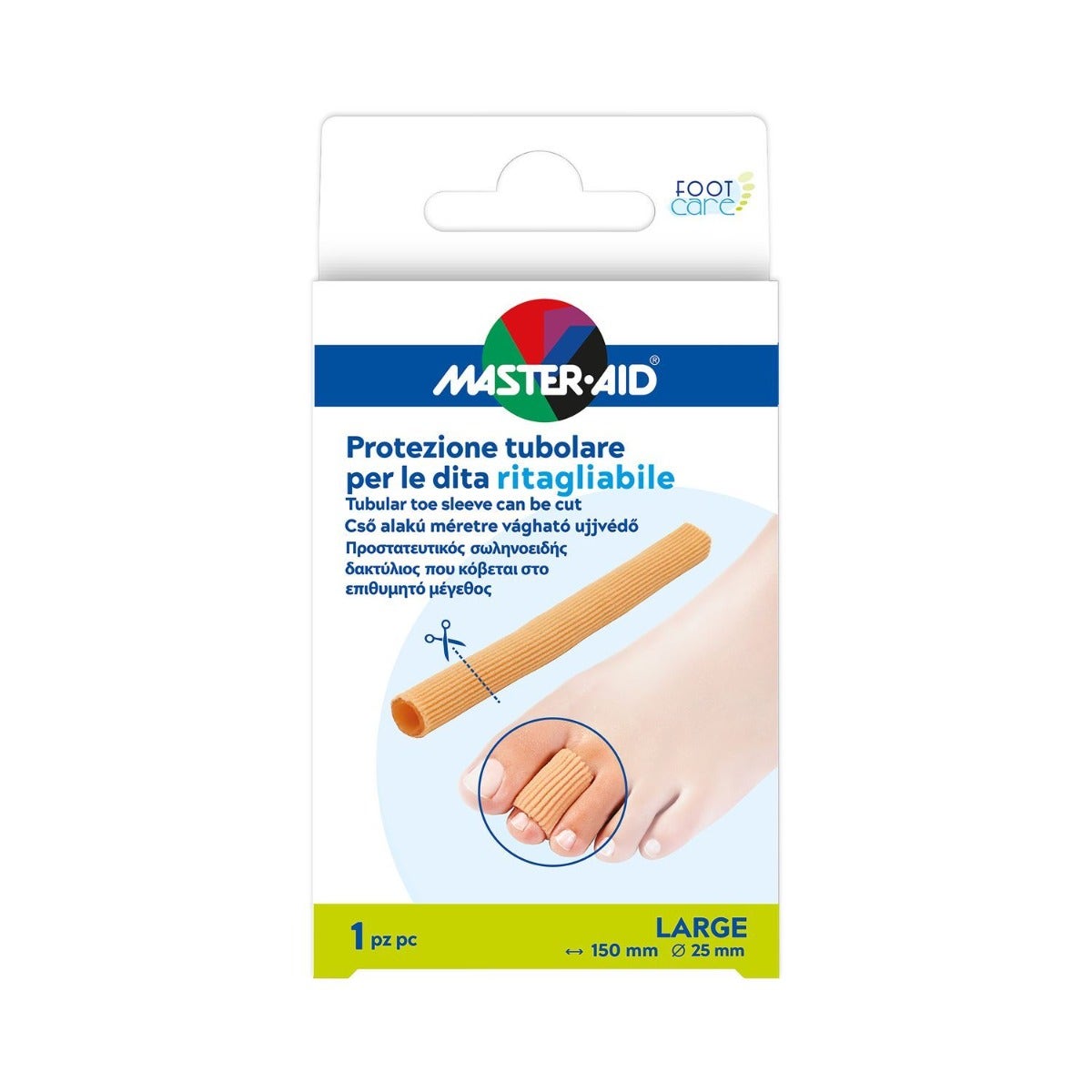 Master-Aid Protezione Tubolare Per Le Dita Ritagliabile Taglia Large 1 Pezzo-1