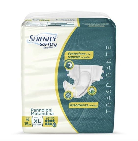 Serenity Pannolone Mutandina sd Sensitive Super Taglia xl 15 Pezzi-0