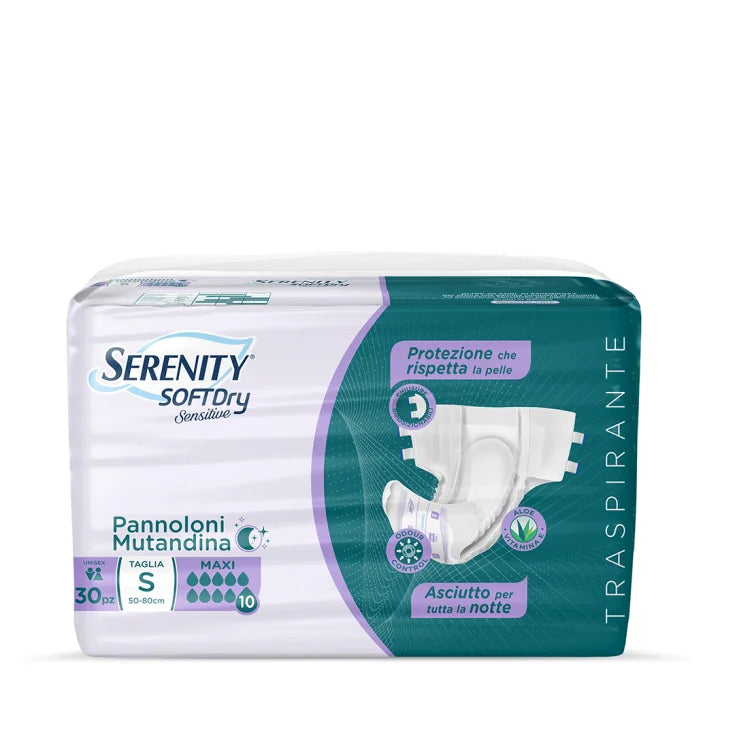 Serenity SoftDRY Sensitive Pannolone Mutandina Maxi Taglia S 30 Pezzi