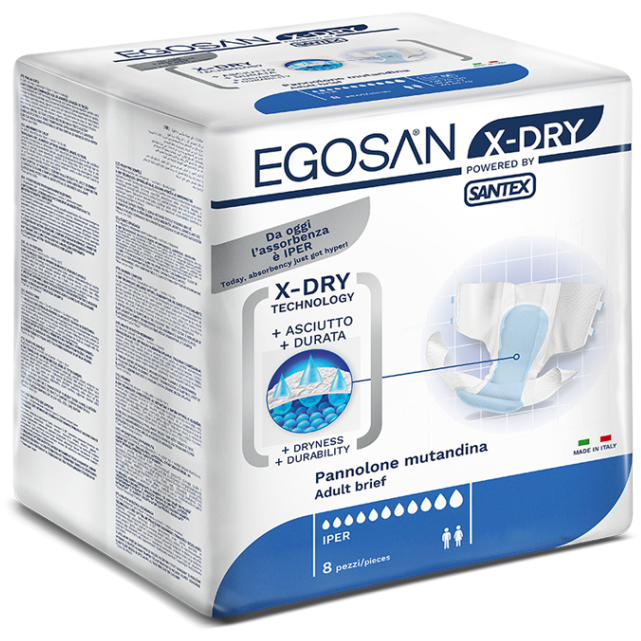 Egosan Pants X-Dry Pannoloni A Mutandina XL 8 Pezzi-1