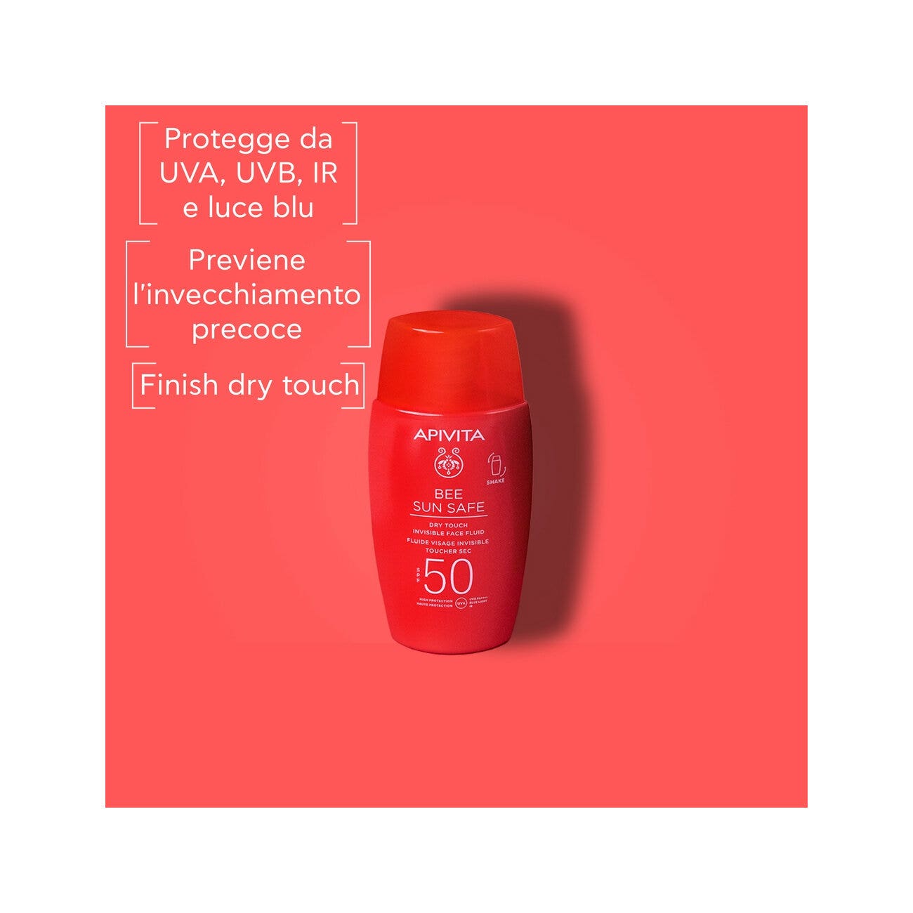 Apivita Bee Sun Safe Dry Touch Fluido Viso Invisibile SPF50 50ml-2