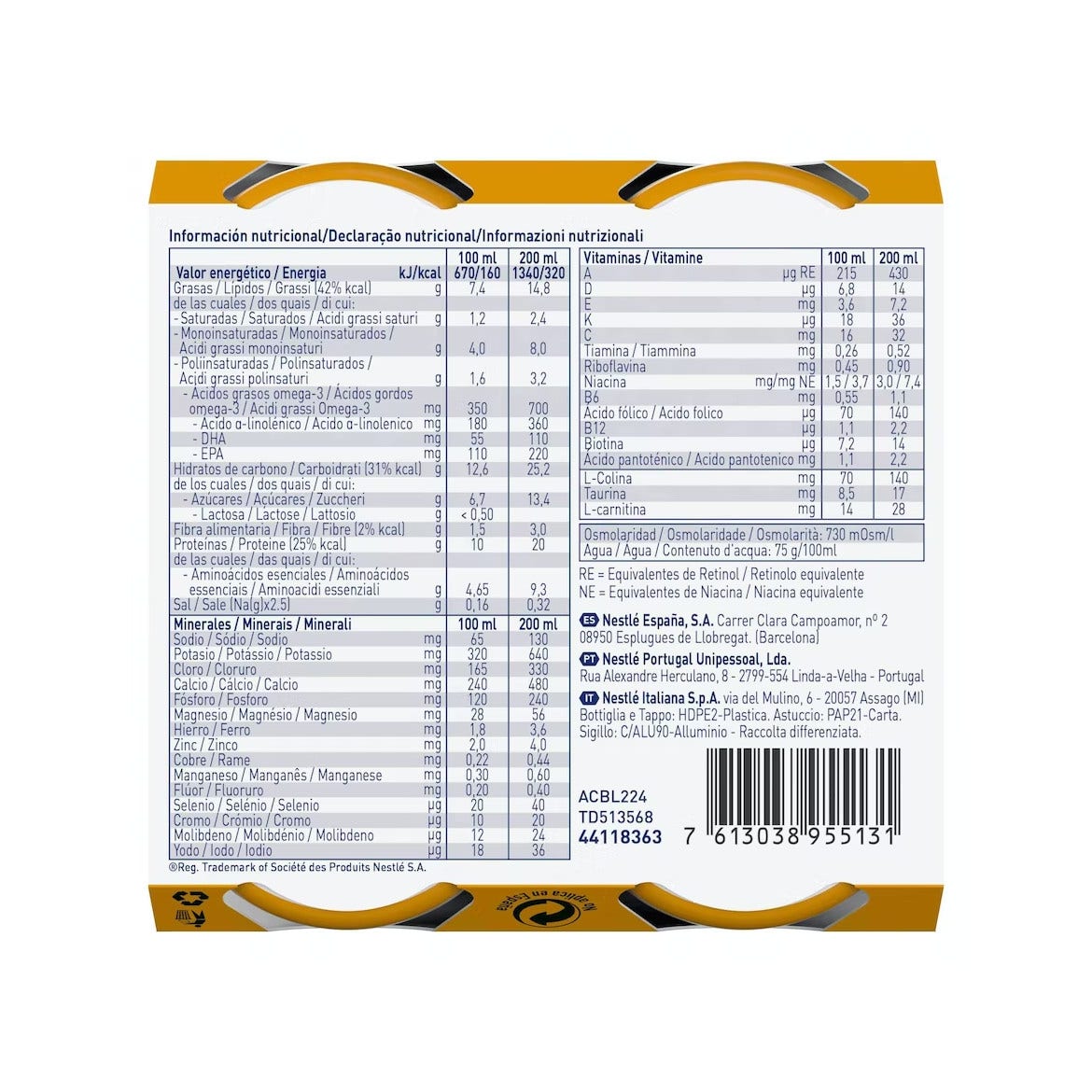 Resource Activ Vaniglia Tropical 4 Bottigliette Da 200ml-1