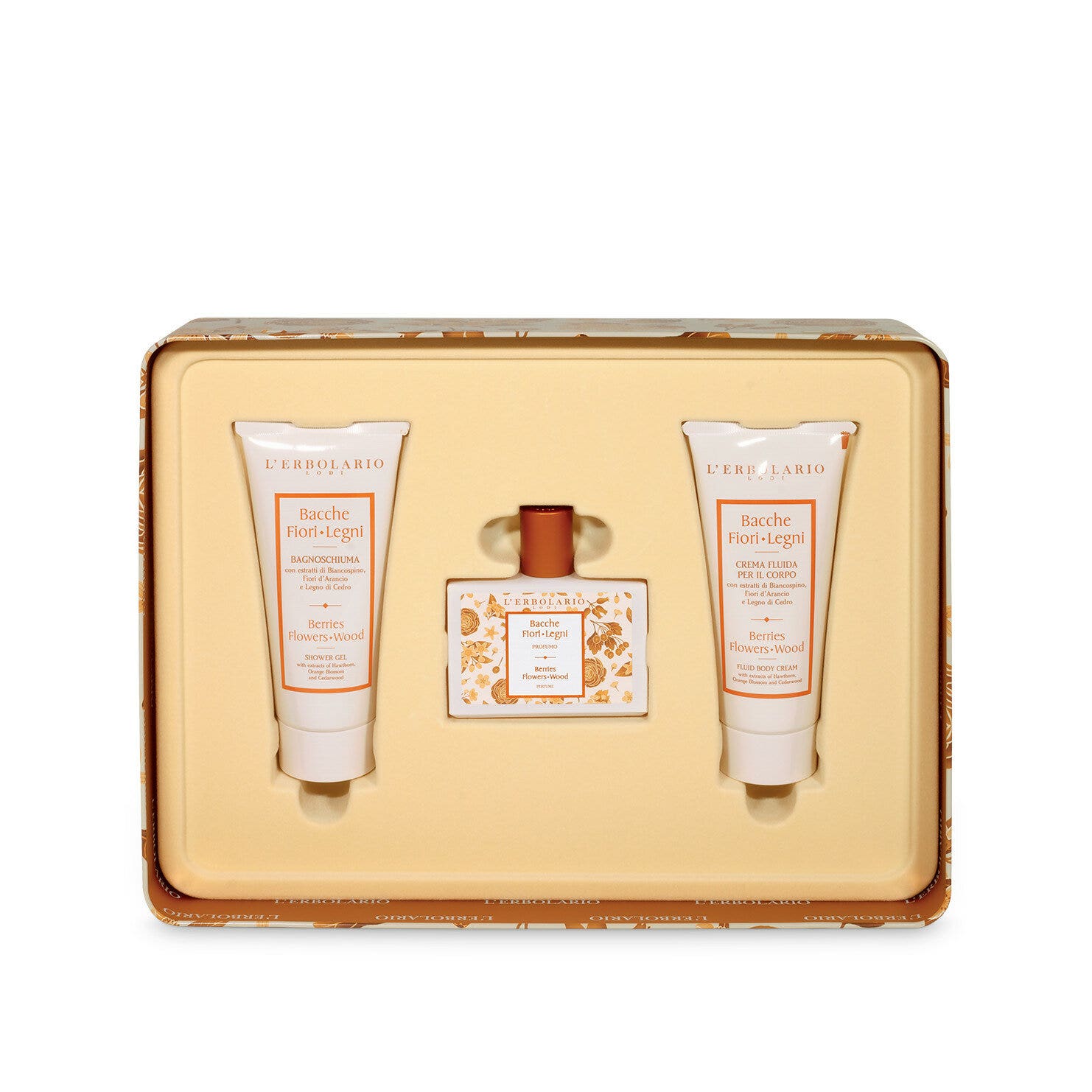 L'Erbolario Segreti Di Bellezza Trio Bacche Fiori Legni Profumo 50ml + Bagnoschiuma 100ml + Crema Corpo 100ml-3