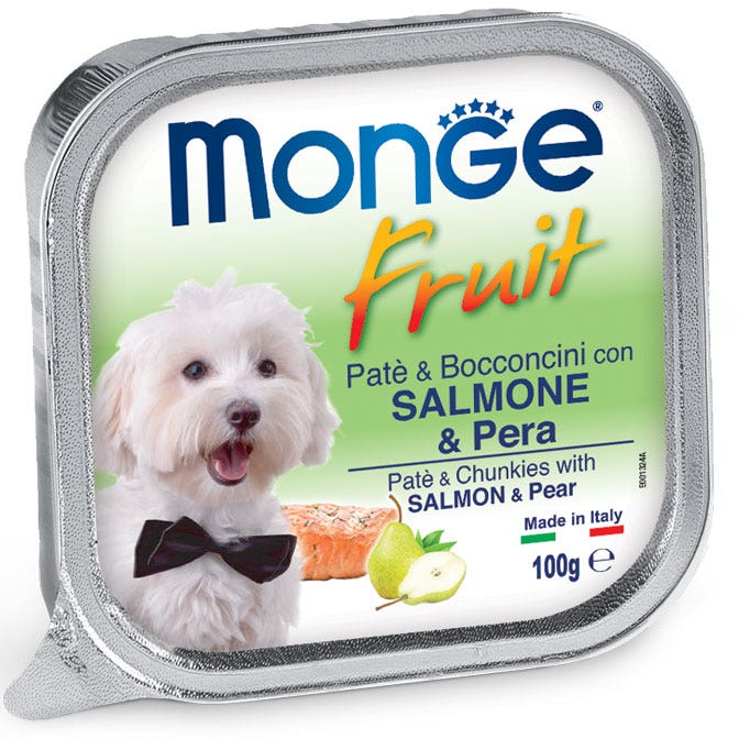 Monge Fruit Salmone E Pera Cibo Umido Per Cani Adulti 100g-2