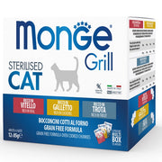Monge Grill Sterilised Multibox Mix Vitello Galletto Trota Per Gatti Sterilizzati 12 Bustine-2