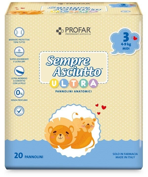 Profar Pannolini Sempre Asciutto Ultra Midi 4/9 kg 20 Pezzi-1