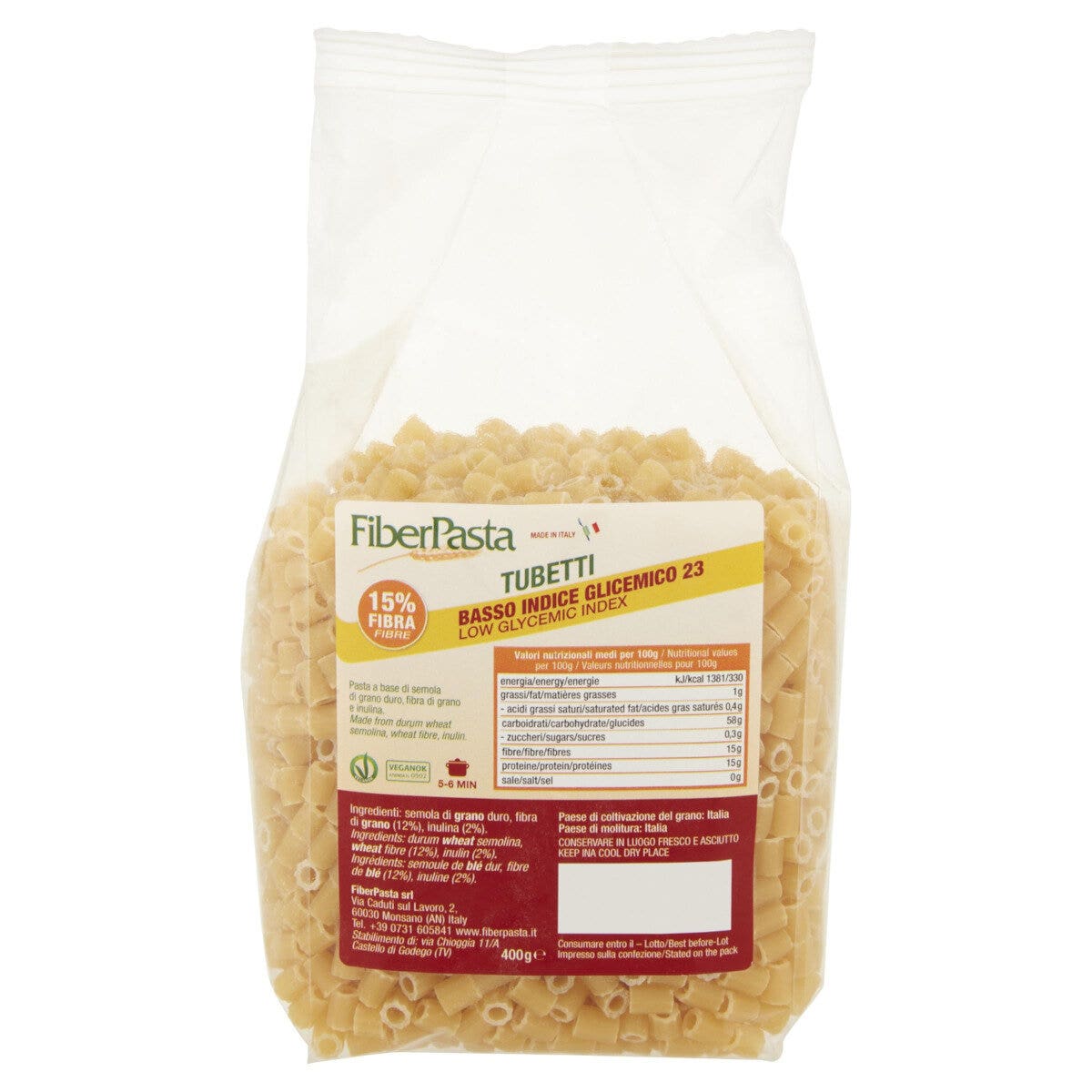 FiberPasta Tubetti Da Brodo 400g-1