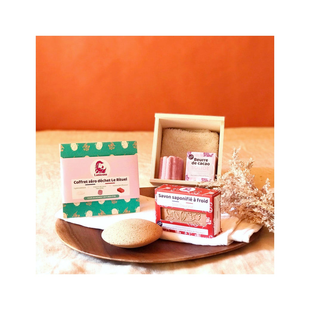 Lamazuna Cofanetto Pietra Esfoliante + Burro Di Cacao Solido  + Sapone-4
