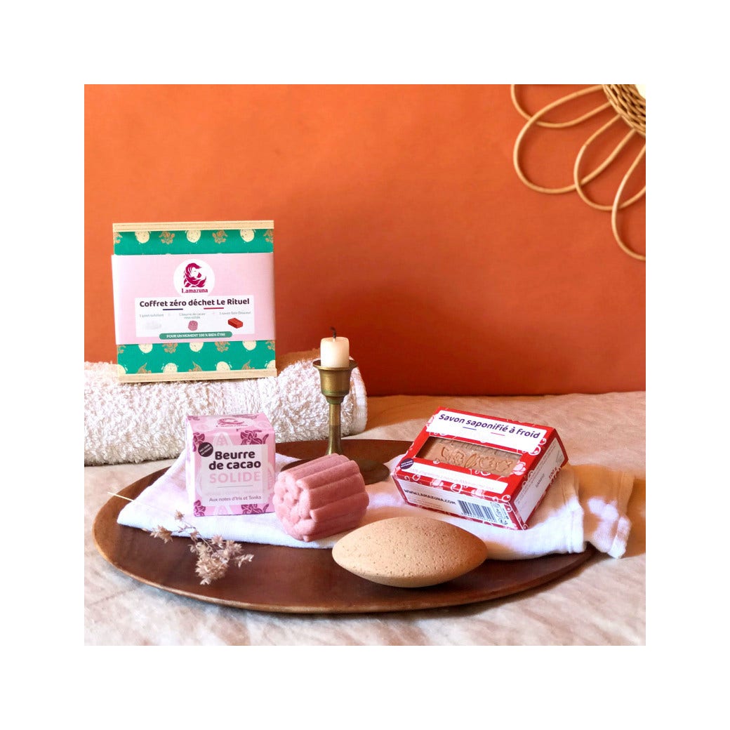 Lamazuna Cofanetto Pietra Esfoliante + Burro Di Cacao Solido  + Sapone-6