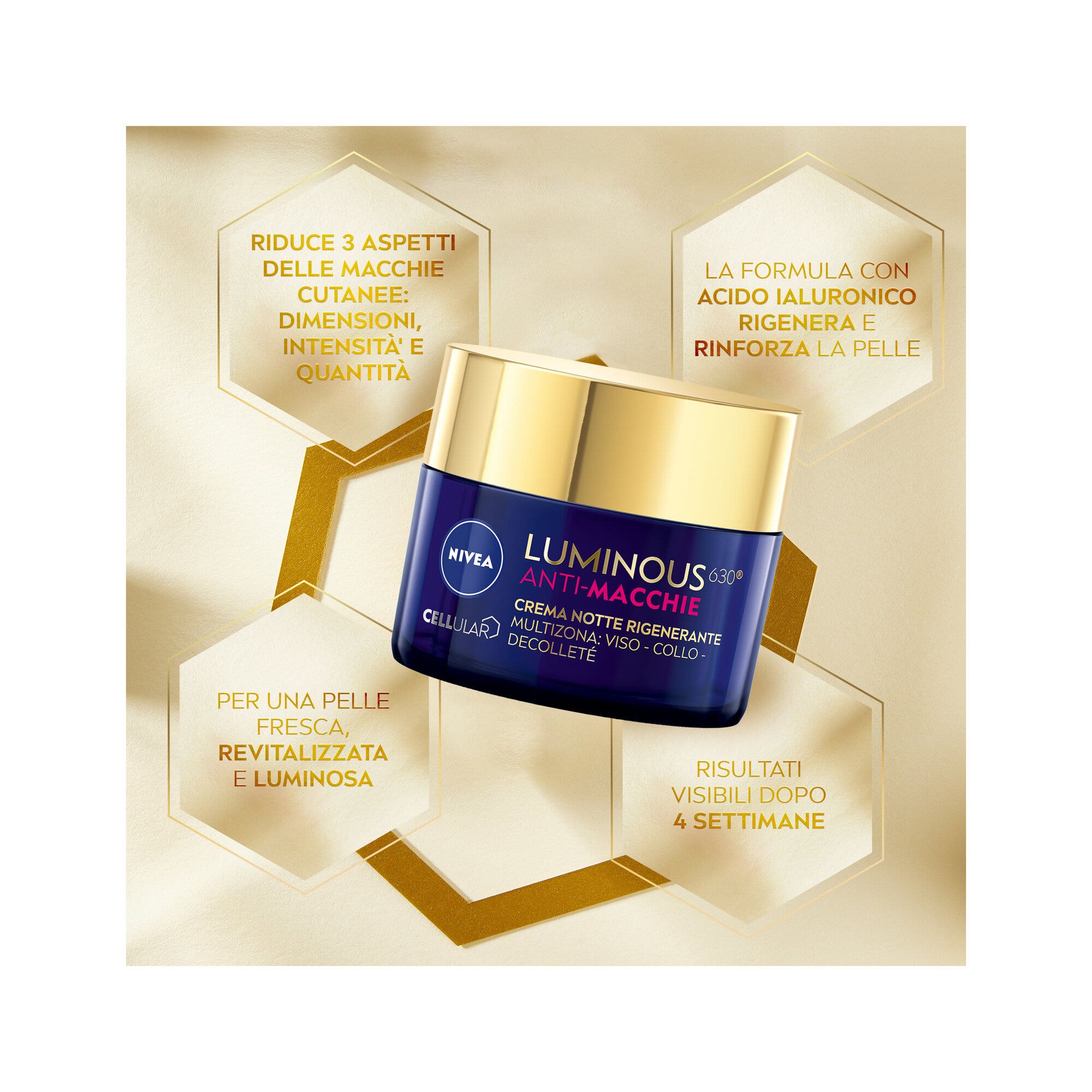 Nivea Cellular Luminous630 Anti-macchie Crema Viso Notte Rigenerante 50 ml Crema Antimacchia Viso-8