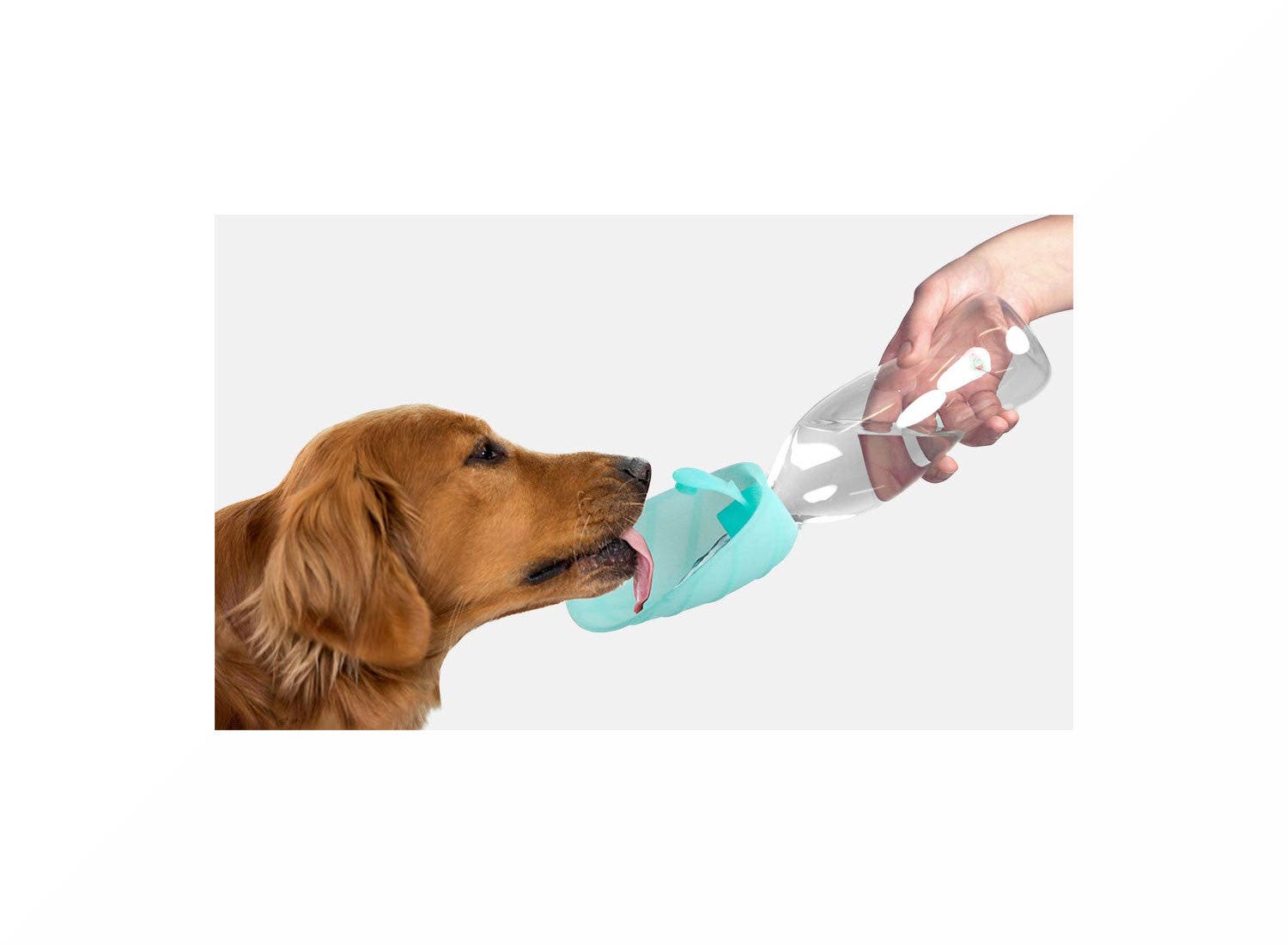 United Pets Leaf Dispenser Acqua Da Viaggio Silicone Colore Verde Acqua Per Cani-2