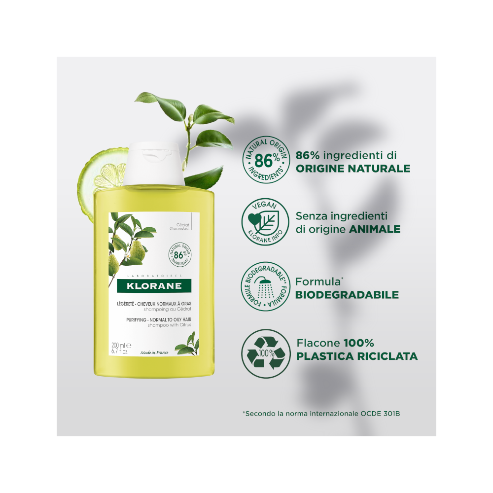 Klorane Shampoo Alla Polpa Di Cedro Leggero 200ml-3