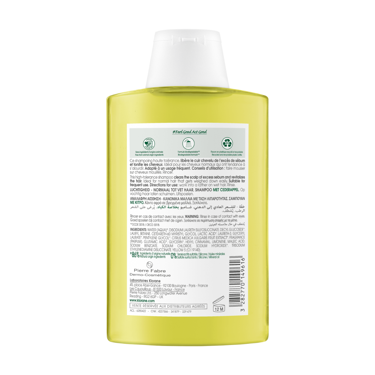 Klorane Shampoo Alla Polpa Di Cedro Leggero 200ml-2