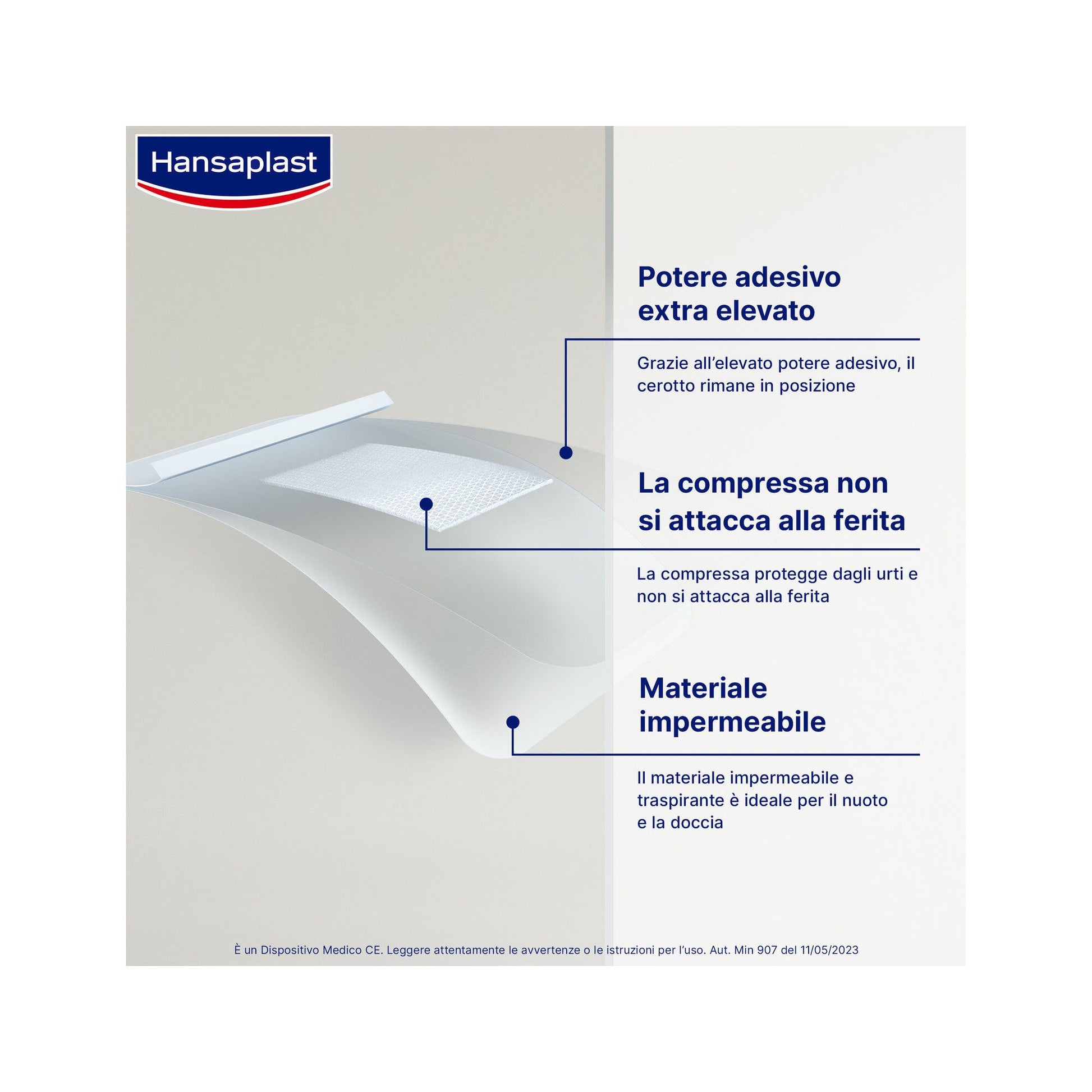 Hansaplast Cerotti Aqua Protect XL Impermeabili Per Grandi Ferite 6x7cm 5 Pezzi-3