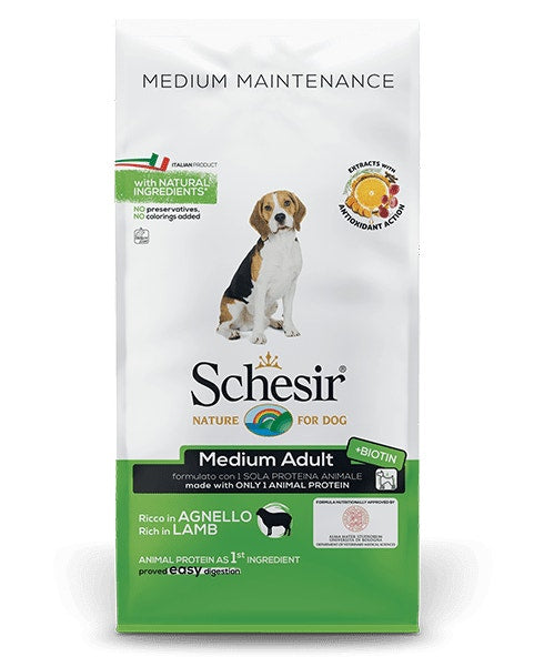 Schesir Maintenance Crocchette Con Agnello Per Cani Adulti Taglia Media Sacco 12kg-1