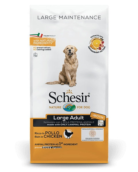 Schesir Maintenance Crocchette Con Pollo Per Cani Adulti Taglia Grande Sacco 12kg-1