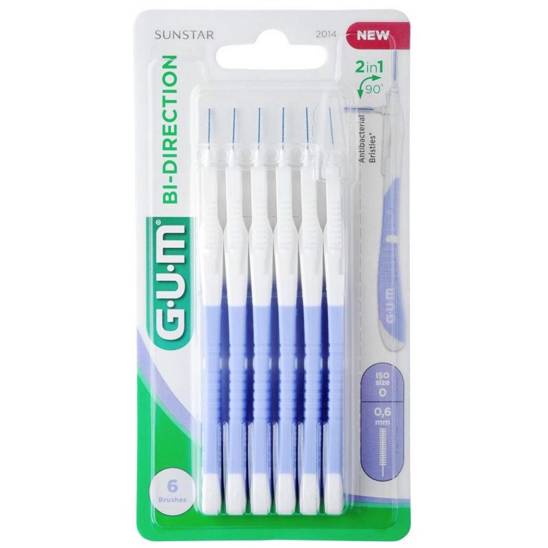Gum Bi-Direction Scovolino Interdentale 0,6mm 6 Pezzi-1