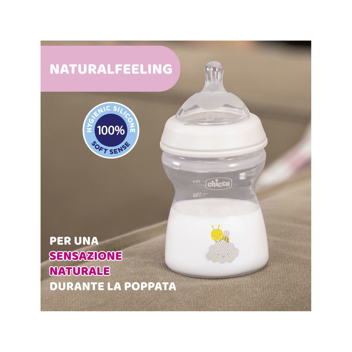 Chicco Biberon Natural Feeling Flusso Medio 2 Mesi+ Unisex 250ml-5