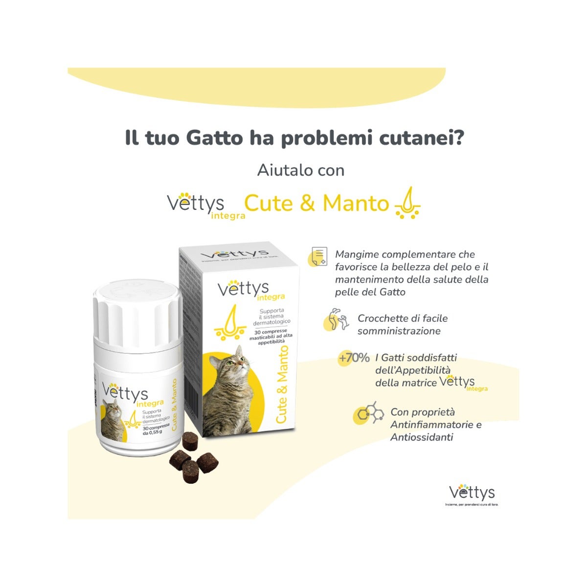 Vettys Integra Cute&Manto Per Gatti 30 Compresse-3