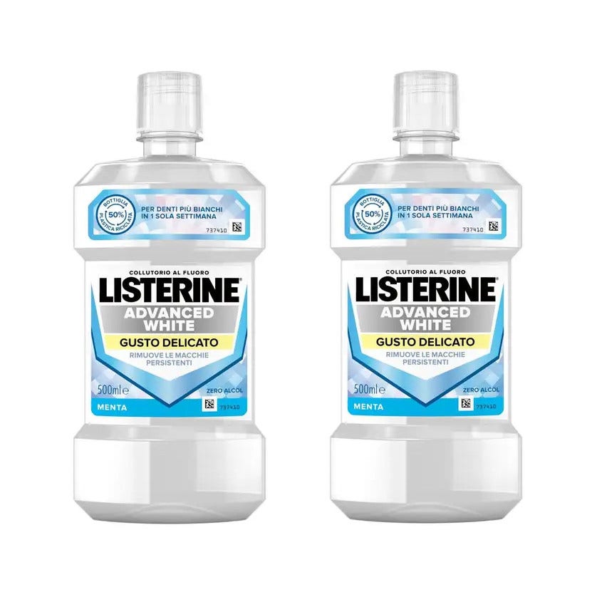 Listerine Advanced White Collutorio Gusto Delicato Bundle 2x500ml-1