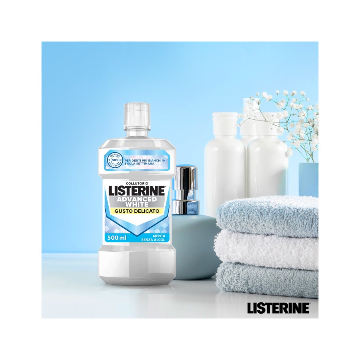 Listerine Advanced White Gusto Delicato Collutorio 500ml-6