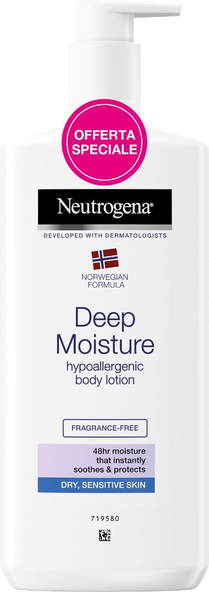 Neutrogena Deep Moisture Fluida Non Profumata Crema Corpo per Pelle Secca e Sensibile 400ml-7