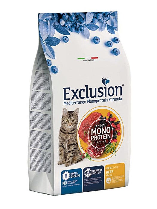Exclusion Mediterraneo Monoprotein Noble Grain Crocchette Manzo Gatti Adulti Sacco 300g-1