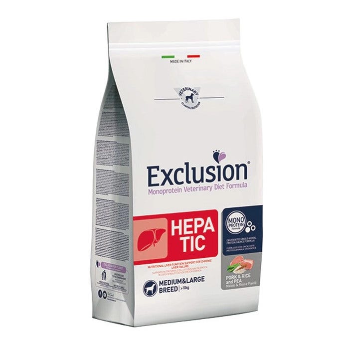 Exclusion Monoprotein Veterinary Diet Formula Hepatic Crocchette Suino/Riso/Piselli Cani Sacco 2kg-1