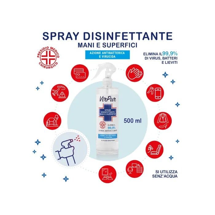 Virpur Spray Disinfettante Mani e Superfici 500ml-4