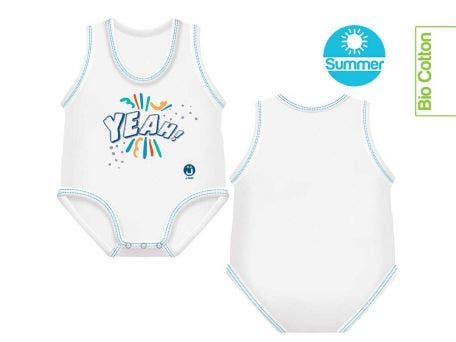 J Bimbi Body Neonato 0-36 Mesi In Fresco Cotone Biologico Fantasia Yeah!-2