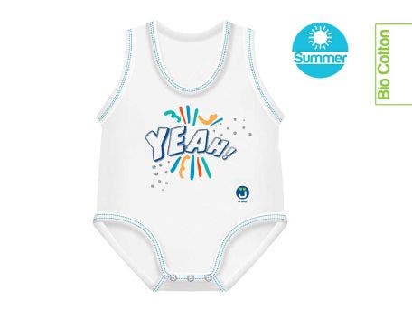 J Bimbi Body Neonato 0-36 Mesi In Fresco Cotone Biologico Fantasia Yeah!-1