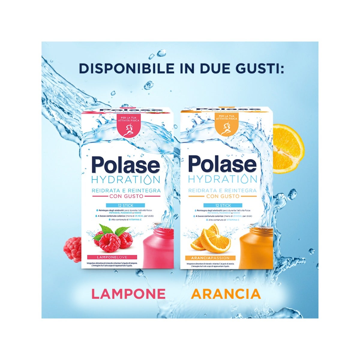 Polase Hydration Integratore Alimentare Magnesio E Potassio Sali Minerali Vitamina C Lampone 12 Stick-7