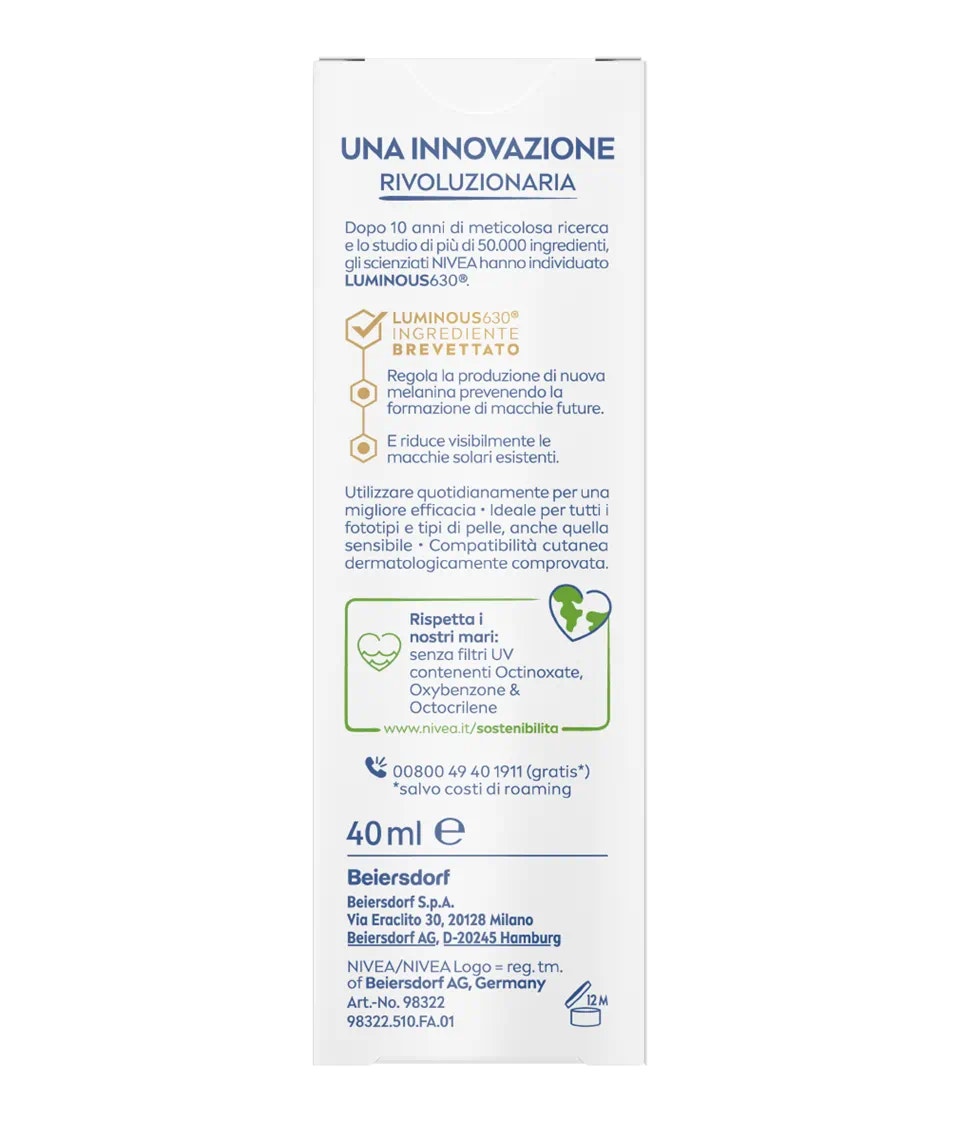 Nivea Sun Fluido Solare UV Viso Anti Macchie Luminous 630 SPF 50 40ml-5