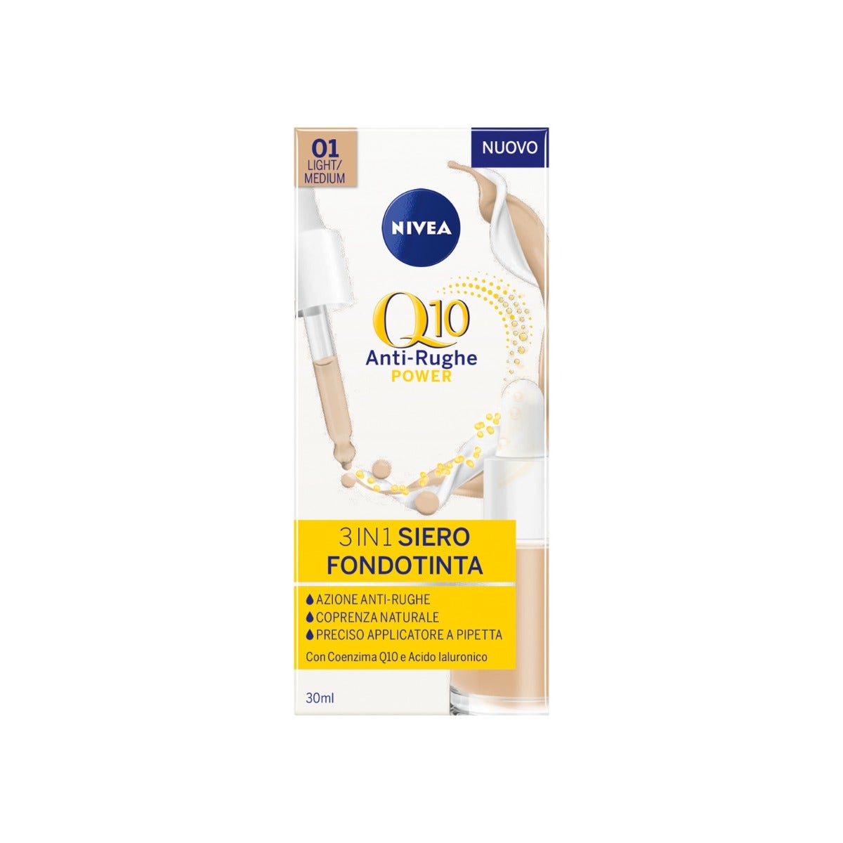 Nivea Q10 Power Anti-Rughe 3In1 Siero Fondotinta Light/Medium 30ml-5