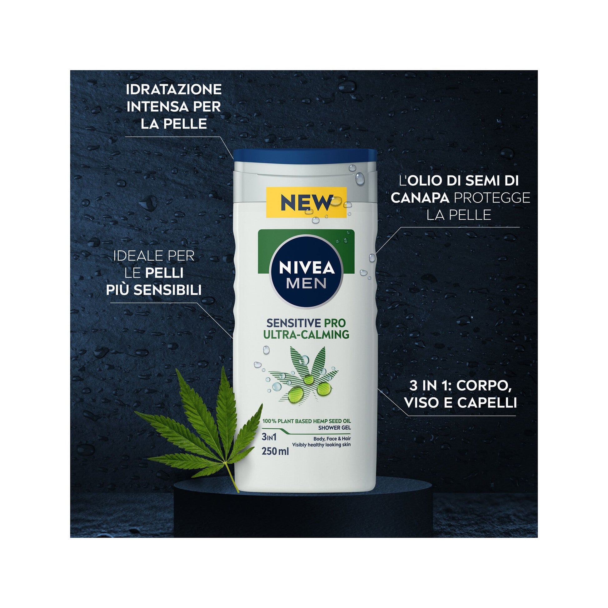 Nivea Men Doccia Shampoo Sensitive Pro Docciaschiuma Uomo Per Corpo E Capelli Sensibili 250ml-2