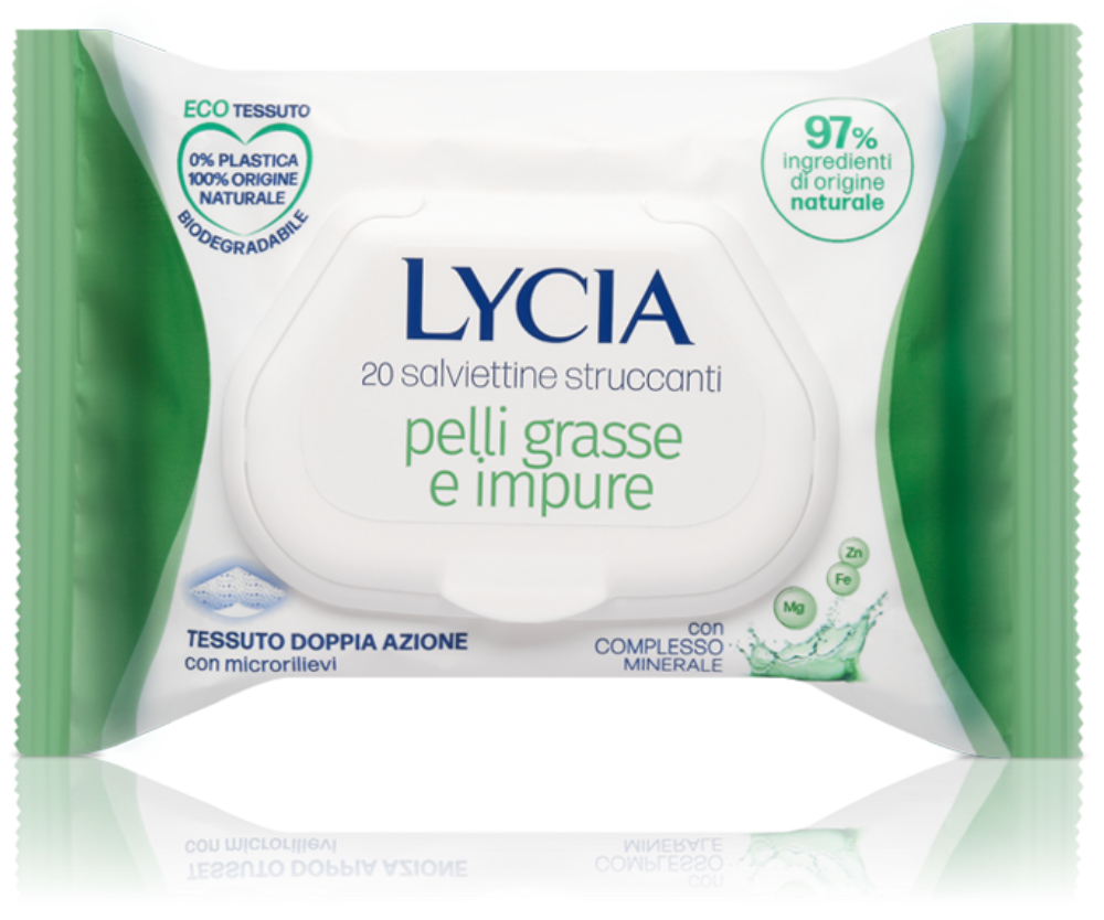 Lycia 20 Salviette Struccanti Pelli Grasse E Impure-1