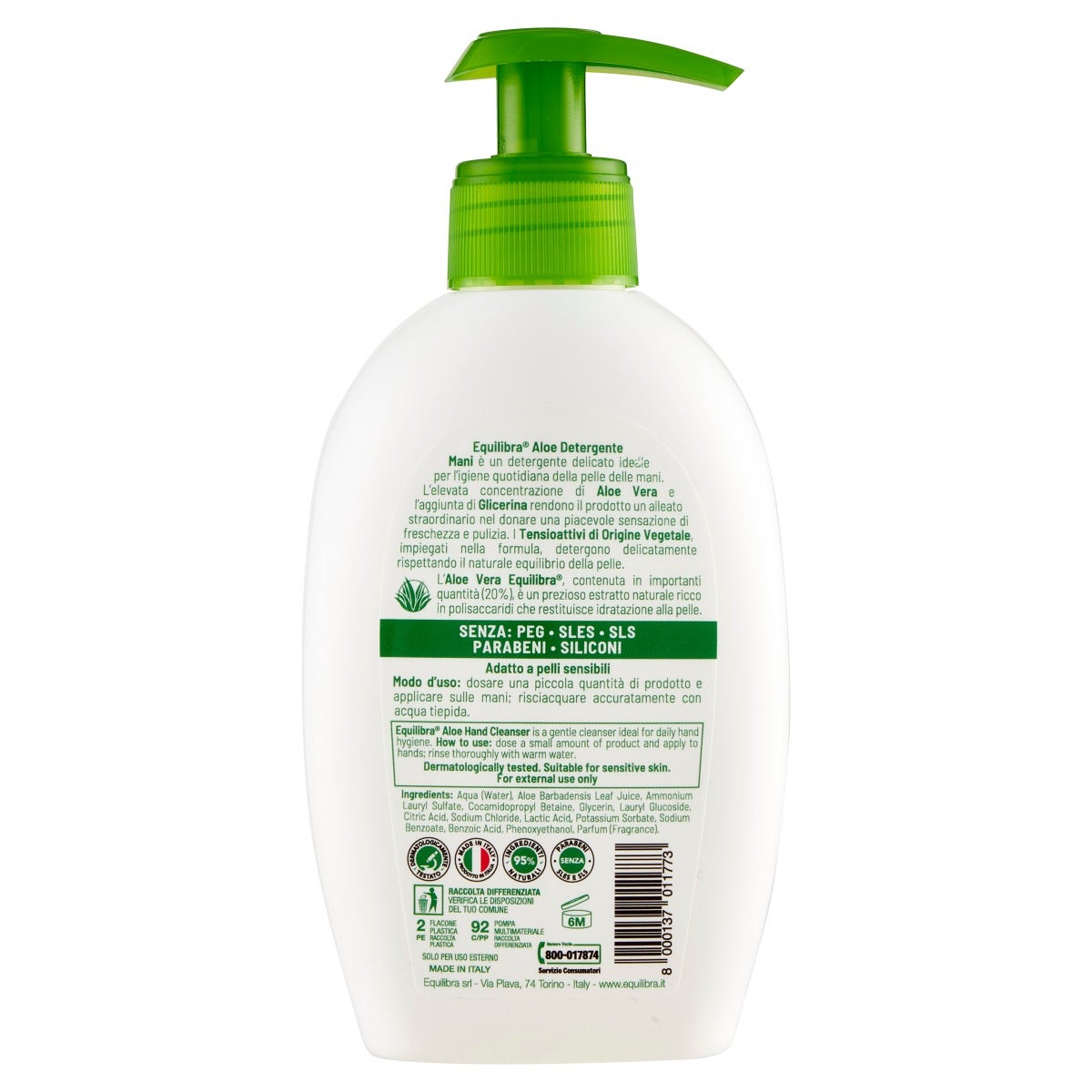 Equilibra Aloe Detergente Mani Delicato 300ml-4