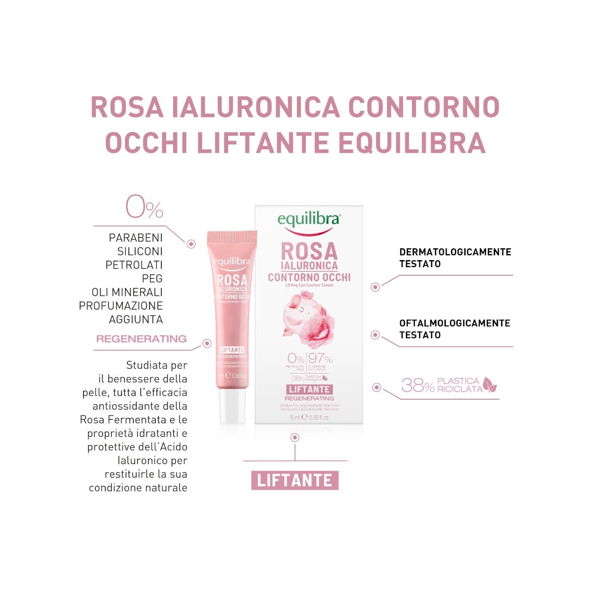 Equilibra Rosa Ialuronica Contorno Occhi Liftante 15ml-2