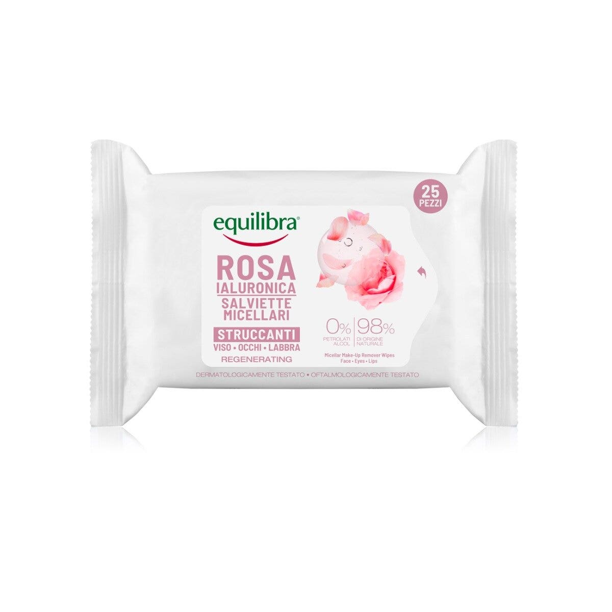 Equilibra Rosa Ialuronica 25 Salviette Micellari Struccanti-11