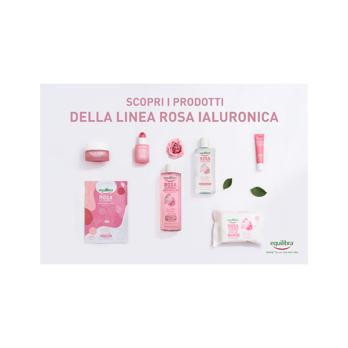 Equilibra Rosa Ialuronica 25 Salviette Micellari Struccanti-9