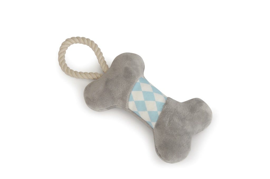 Camon Gioco Osso Colorato In Tessuto Con Maniglia E Squeaker Per Cani-1