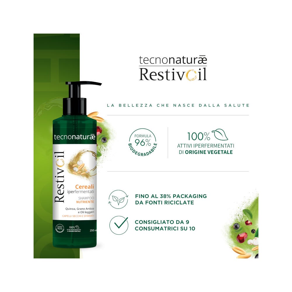 Restivoil Tecnonaturae Cereali Iperfermentati Shampoo Nutriente 250ml-13