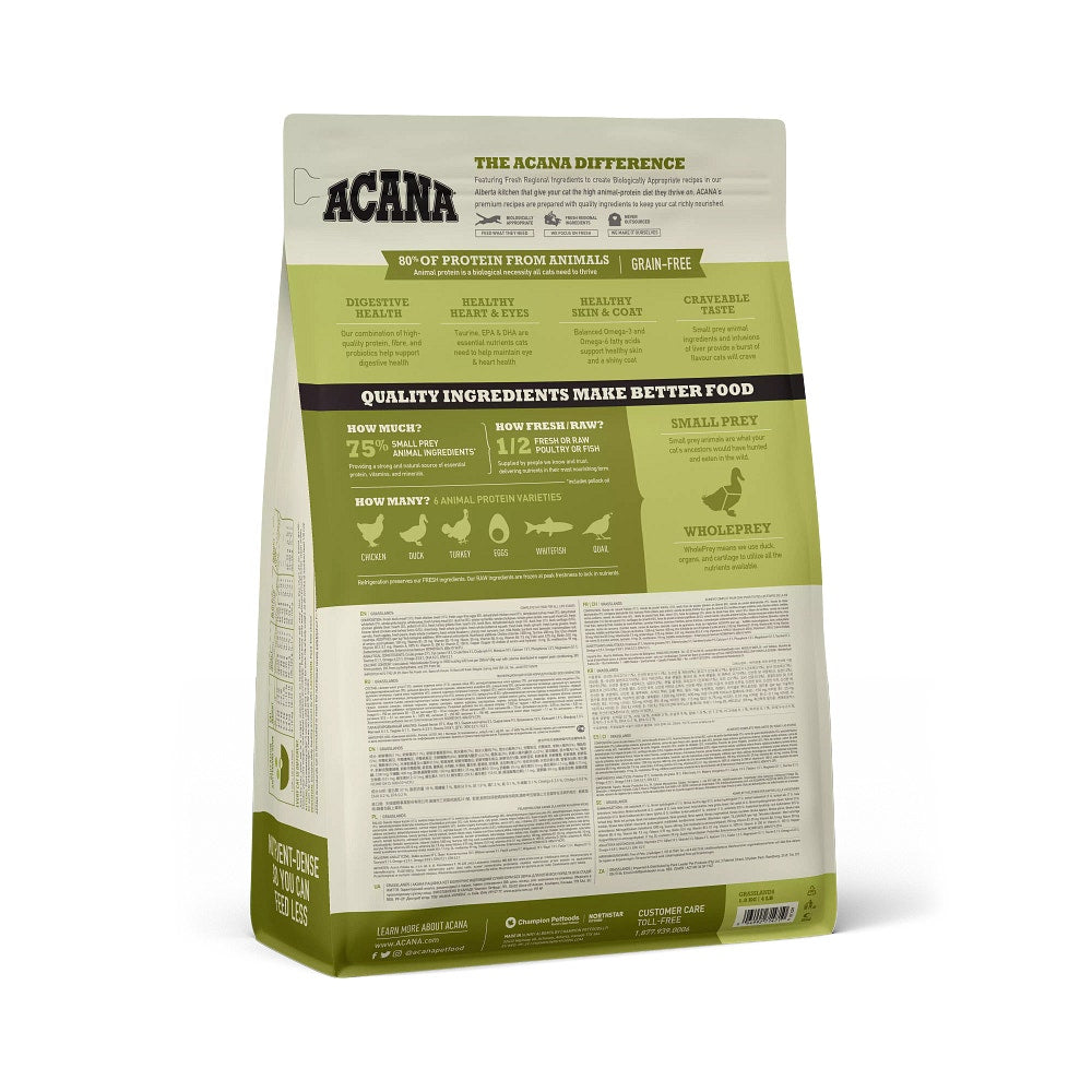 Acana Gatto Grassland All Life Stages Crocchette Pollo E Anatra Sacco 1,8kg-5
