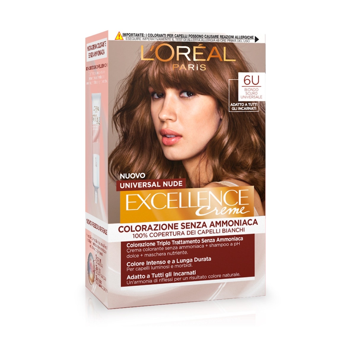 L'Oréal Paris Kit Excellence Universal Nude Colorazione Permanente 6U Biondo Scuro Universale-1
