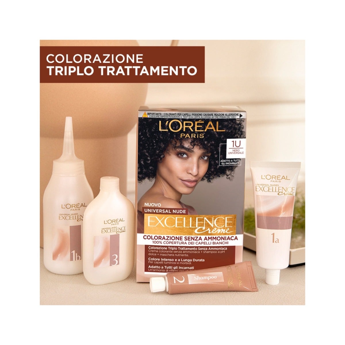 L'Oréal Paris Kit Excellence Universal Nude Colorazione Permanente 1U Nero Universale-6