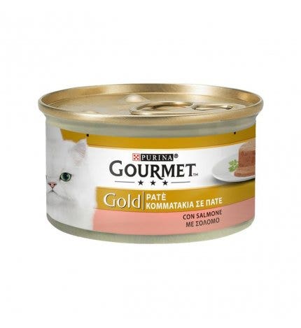 Purina Gourmet Gold Paté Con Salmone Per Gatti Lattina 85g-1