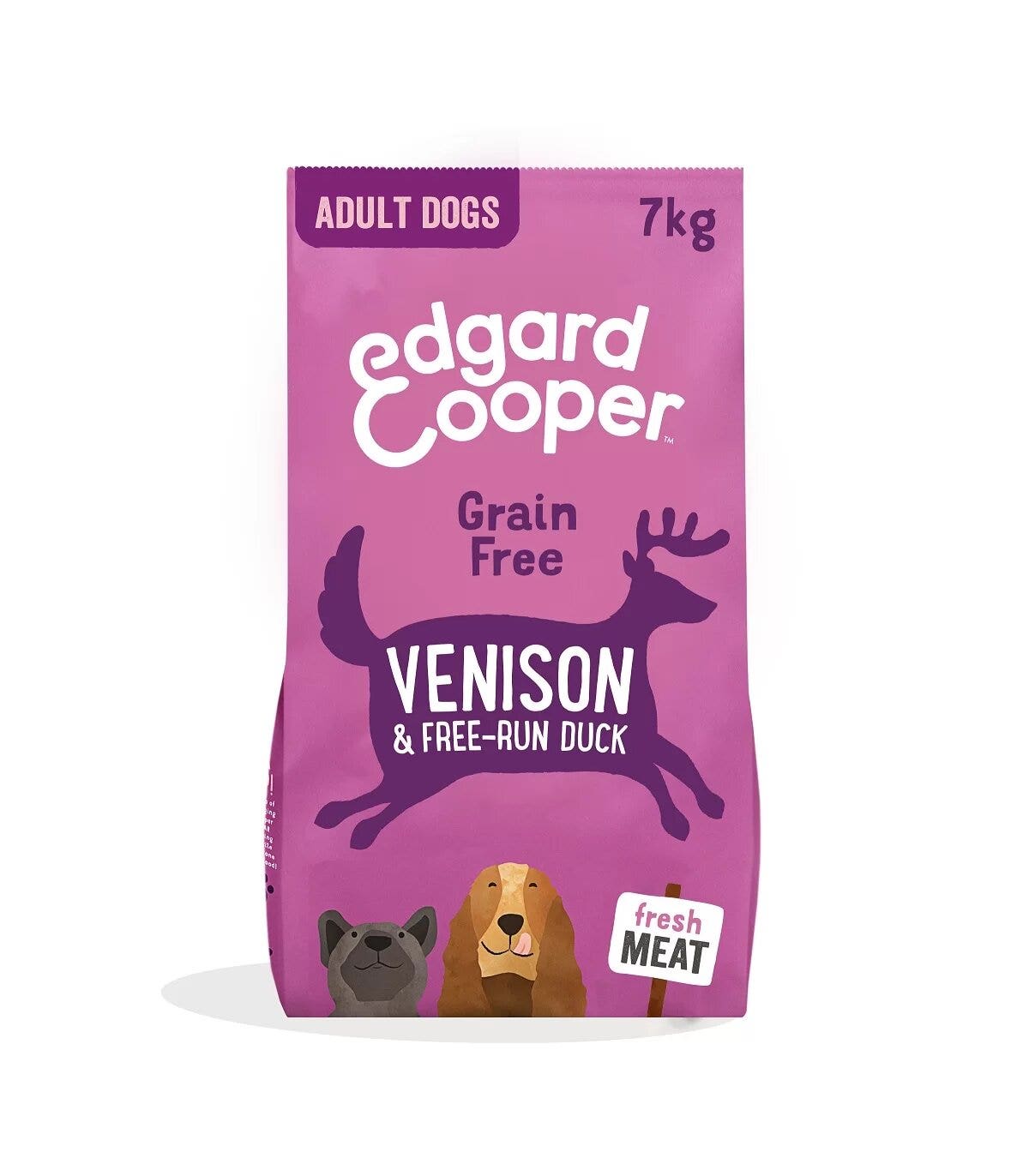 Edgard & Cooper Adult Carne Fresca Di Cervo E Anatra Allevata A Terra Senza Cereali Cibo Secco per Cani 7kg-1
